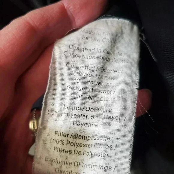 Danier wool  and leather coat. Size medium - Picture 6 of 13